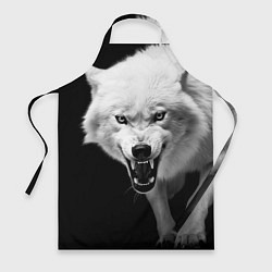 Фартук кулинарный Агрессивный белый волк, цвет: 3D-принт