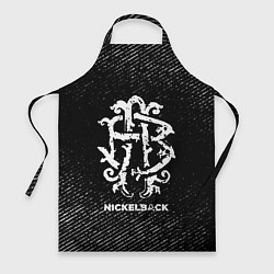 Фартук кулинарный Nickelback с потертостями на темном фоне, цвет: 3D-принт