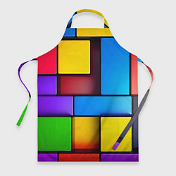 Фартук кулинарный Красочные объемные блоки, цвет: 3D-принт