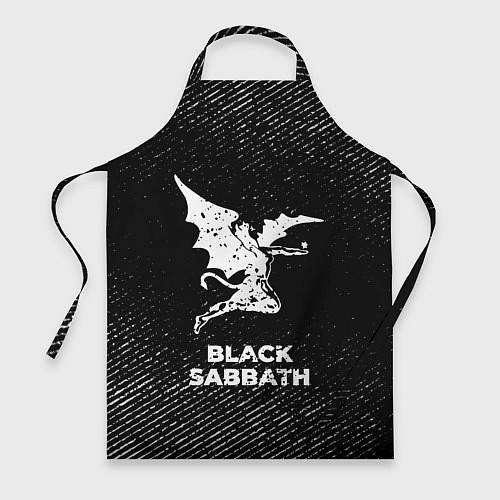 Фартук Black Sabbath с потертостями на темном фоне / 3D-принт – фото 1