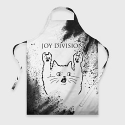 Фартук Joy Division рок кот на светлом фоне