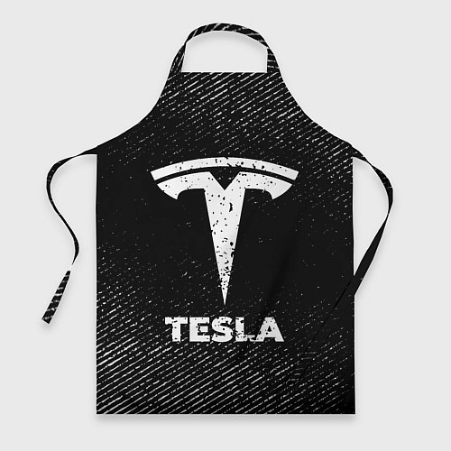 Фартук Tesla с потертостями на темном фоне / 3D-принт – фото 1