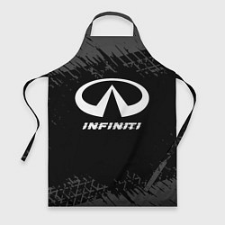 Фартук Infiniti speed на темном фоне со следами шин