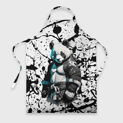 Фартук Panda samurai on the background of blots / 3D-принт – фото 1