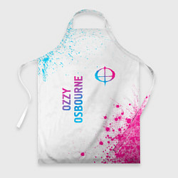 Фартук кулинарный Ozzy Osbourne neon gradient style: надпись, символ, цвет: 3D-принт