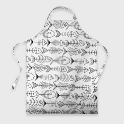 Фартук кулинарный Рыбные скелетики, цвет: 3D-принт