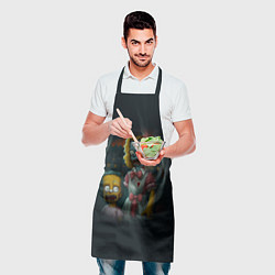 Фартук кулинарный Зомби Симпсоны, цвет: 3D-принт — фото 2