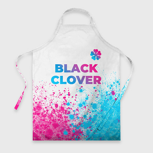 Фартук Black Clover neon gradient style: символ сверху / 3D-принт – фото 1
