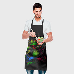 Фартук кулинарный Лягушонок Пепе веселится с граффити, цвет: 3D-принт — фото 2