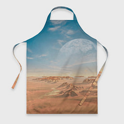 Фартук кулинарный Пустынная планета и спутник, цвет: 3D-принт