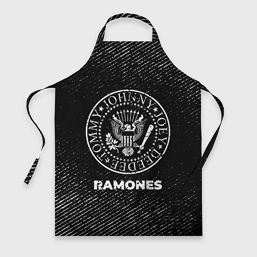 Фартук Ramones с потертостями на темном фоне / 3D-принт – фото 1