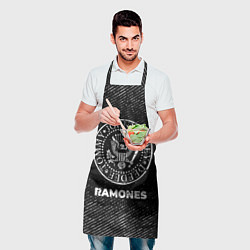 Фартук кулинарный Ramones с потертостями на темном фоне, цвет: 3D-принт — фото 2