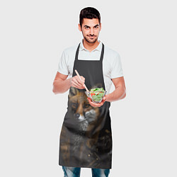 Фартук кулинарный Лис в кожаном пиджаке, цвет: 3D-принт — фото 2