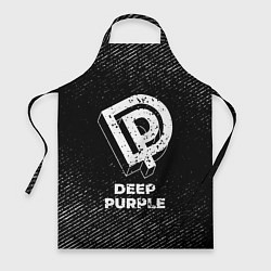 Фартук кулинарный Deep Purple с потертостями на темном фоне, цвет: 3D-принт