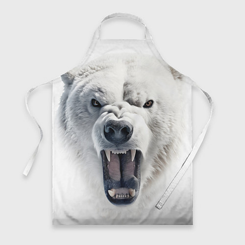 Фартук Агрессивный белый медведь / 3D-принт – фото 1