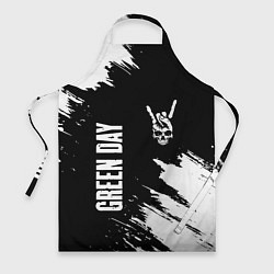 Фартук кулинарный Green Day и рок символ на темном фоне, цвет: 3D-принт