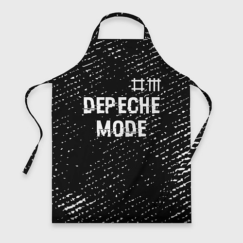 Фартук Depeche Mode glitch на темном фоне: символ сверху / 3D-принт – фото 1