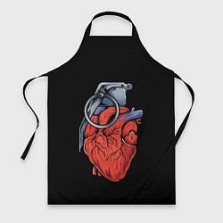 Фартук кулинарный Сердце гараната, цвет: 3D-принт
