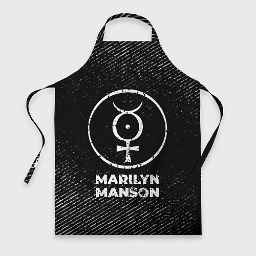 Фартук Marilyn Manson с потертостями на темном фоне / 3D-принт – фото 1