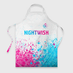 Фартук кулинарный Nightwish neon gradient style: символ сверху, цвет: 3D-принт