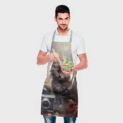 Фартук кулинарный Серый котенок, винтажное фото, цвет: 3D-принт — фото 2
