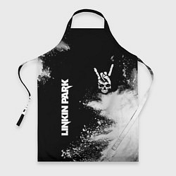 Фартук кулинарный Linkin Park и рок символ на темном фоне, цвет: 3D-принт