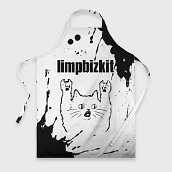 Фартук Limp Bizkit рок кот на светлом фоне
