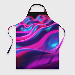 Фартук кулинарный Фиолетовые неоновые волны, цвет: 3D-принт