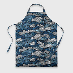 Фартук кулинарный Морские волны паттерн, цвет: 3D-принт
