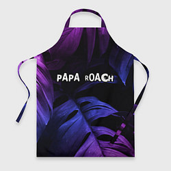 Фартук кулинарный Papa Roach neon monstera, цвет: 3D-принт
