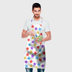 Фартук кулинарный Разноцветные звезды, цвет: 3D-принт — фото 2