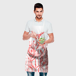 Фартук кулинарный Киберпанк-red, цвет: 3D-принт — фото 2