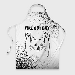 Фартук кулинарный Fall Out Boy рок кот на светлом фоне, цвет: 3D-принт