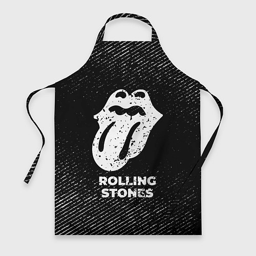 Фартук Rolling Stones с потертостями на темном фоне / 3D-принт – фото 1