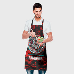 Фартук кулинарный Ramones rock glitch, цвет: 3D-принт — фото 2