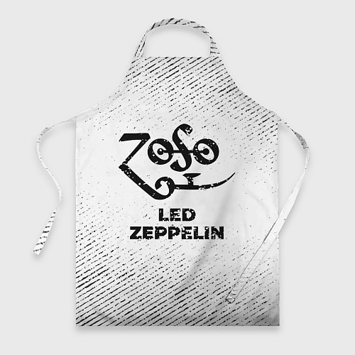 Фартук Led Zeppelin с потертостями на светлом фоне / 3D-принт – фото 1