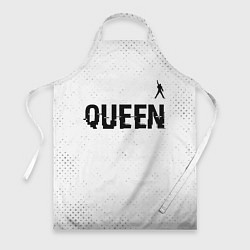 Фартук кулинарный Queen glitch на светлом фоне: символ сверху, цвет: 3D-принт