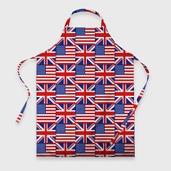 Фартук кулинарный Флаги США и Англии, цвет: 3D-принт