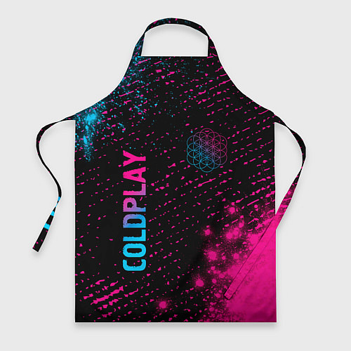Фартук Coldplay - neon gradient: надпись, символ / 3D-принт – фото 1
