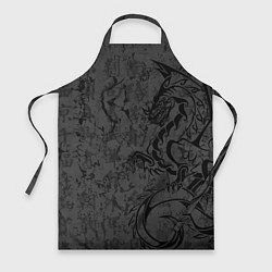 Фартук кулинарный Black dragon - grunge, цвет: 3D-принт