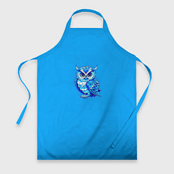 Фартук кулинарный Мультяшная сова голубой, цвет: 3D-принт