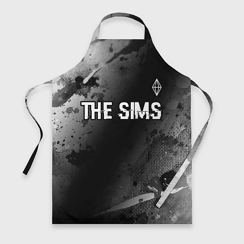 Фартук The Sims glitch на темном фоне: символ сверху / 3D-принт – фото 1