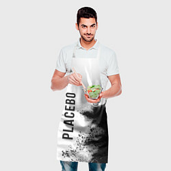 Фартук кулинарный Placebo и рок символ на светлом фоне, цвет: 3D-принт — фото 2