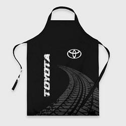 Фартук Toyota speed на темном фоне со следами шин: надпис