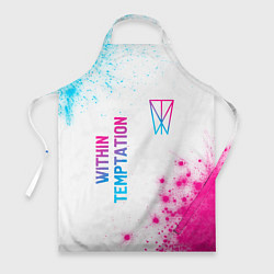 Фартук кулинарный Within Temptation neon gradient style: надпись, си, цвет: 3D-принт