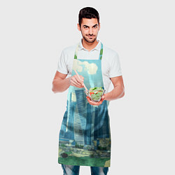 Фартук кулинарный Москва-сити Ван Гог, цвет: 3D-принт — фото 2