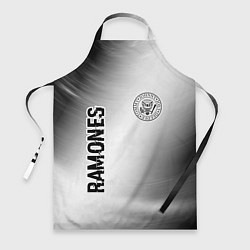 Фартук кулинарный Ramones glitch на светлом фоне: надпись, символ, цвет: 3D-принт