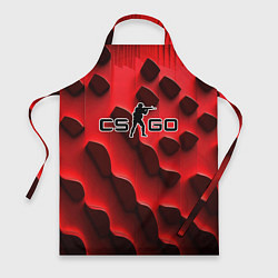 Фартук кулинарный CS GO black red abstract, цвет: 3D-принт