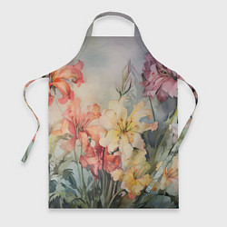 Фартук кулинарный Акварельные лилии, цвет: 3D-принт