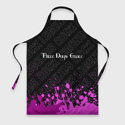 Фартук кулинарный Three Days Grace rock legends: символ сверху, цвет: 3D-принт